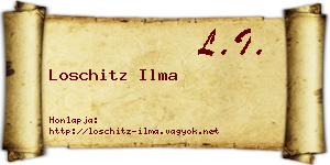 Loschitz Ilma névjegykártya